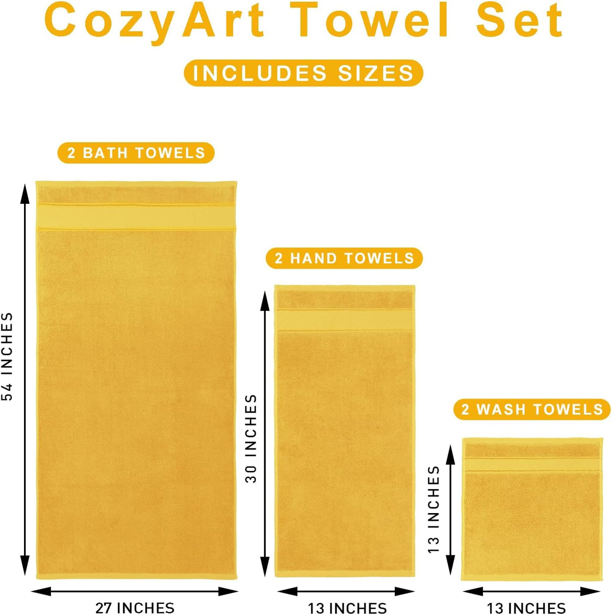 Bath Towel Set 6 PCS, Pink Luxury 100% Turkish Cotton 650GSM