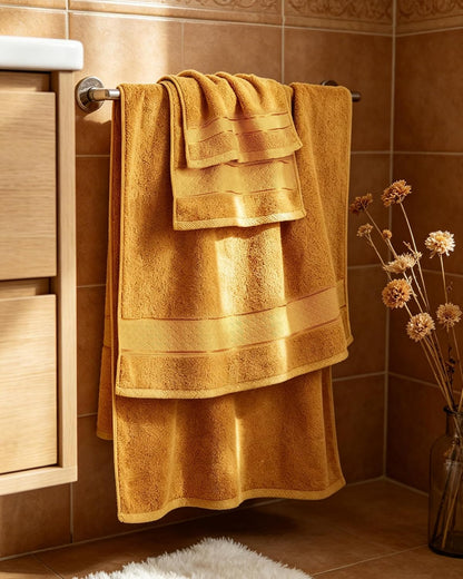 Bath Towel Set 6 PCS, Pink Luxury 100% Turkish Cotton 650GSM