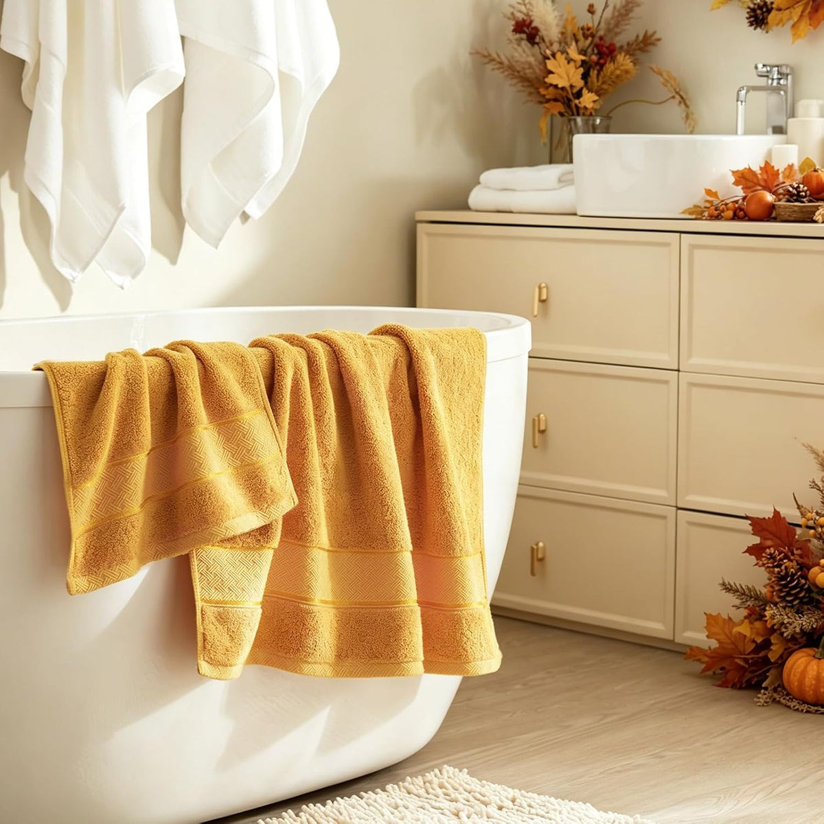 Bath Towel Set 6 PCS, Pink Luxury 100% Turkish Cotton 650GSM