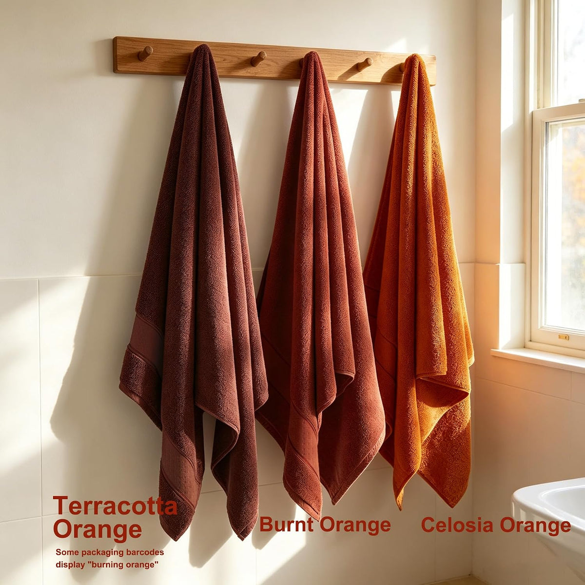 Bath Towel Set 6 PCS, Pink Luxury 100% Turkish Cotton 650GSM