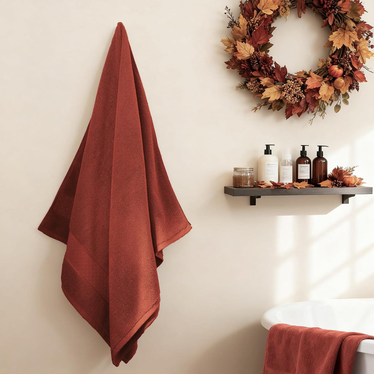 Bath Towel Set 6 PCS, Pink Luxury 100% Turkish Cotton 650GSM