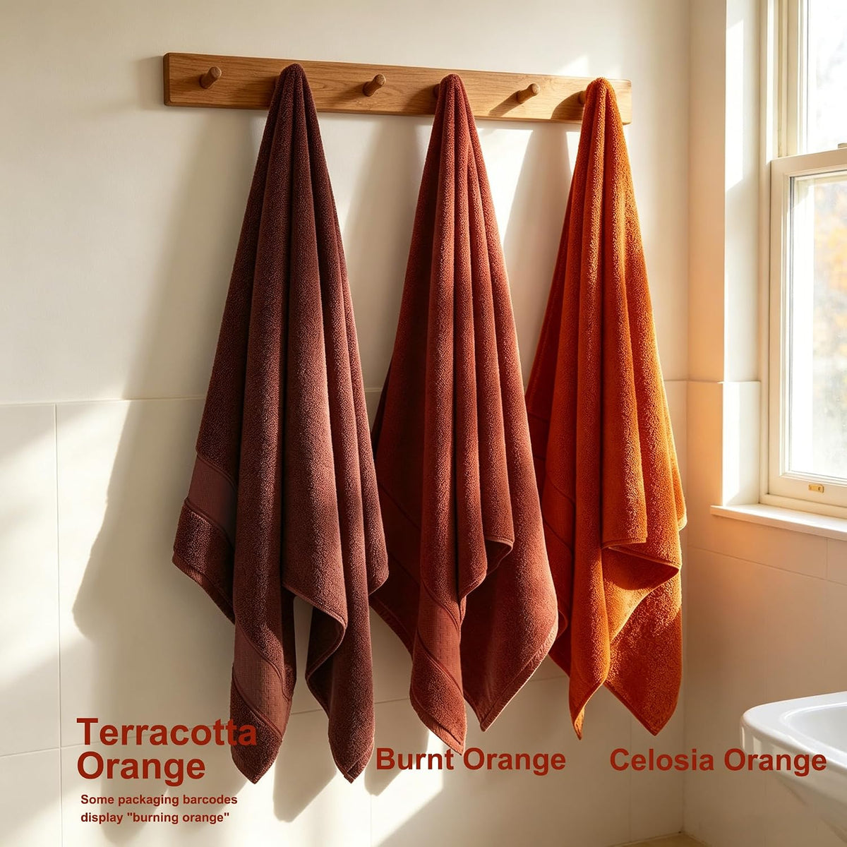 Bath Towel Set 6 PCS, Pink Luxury 100% Turkish Cotton 650GSM