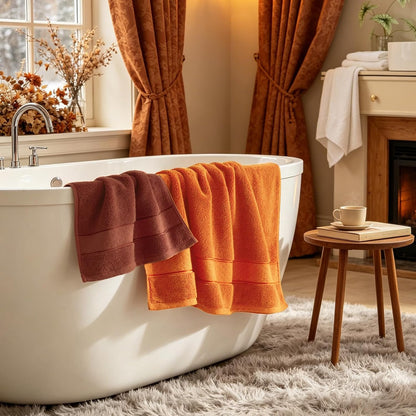 Bath Towel Set 6 PCS, Pink Luxury 100% Turkish Cotton 650GSM