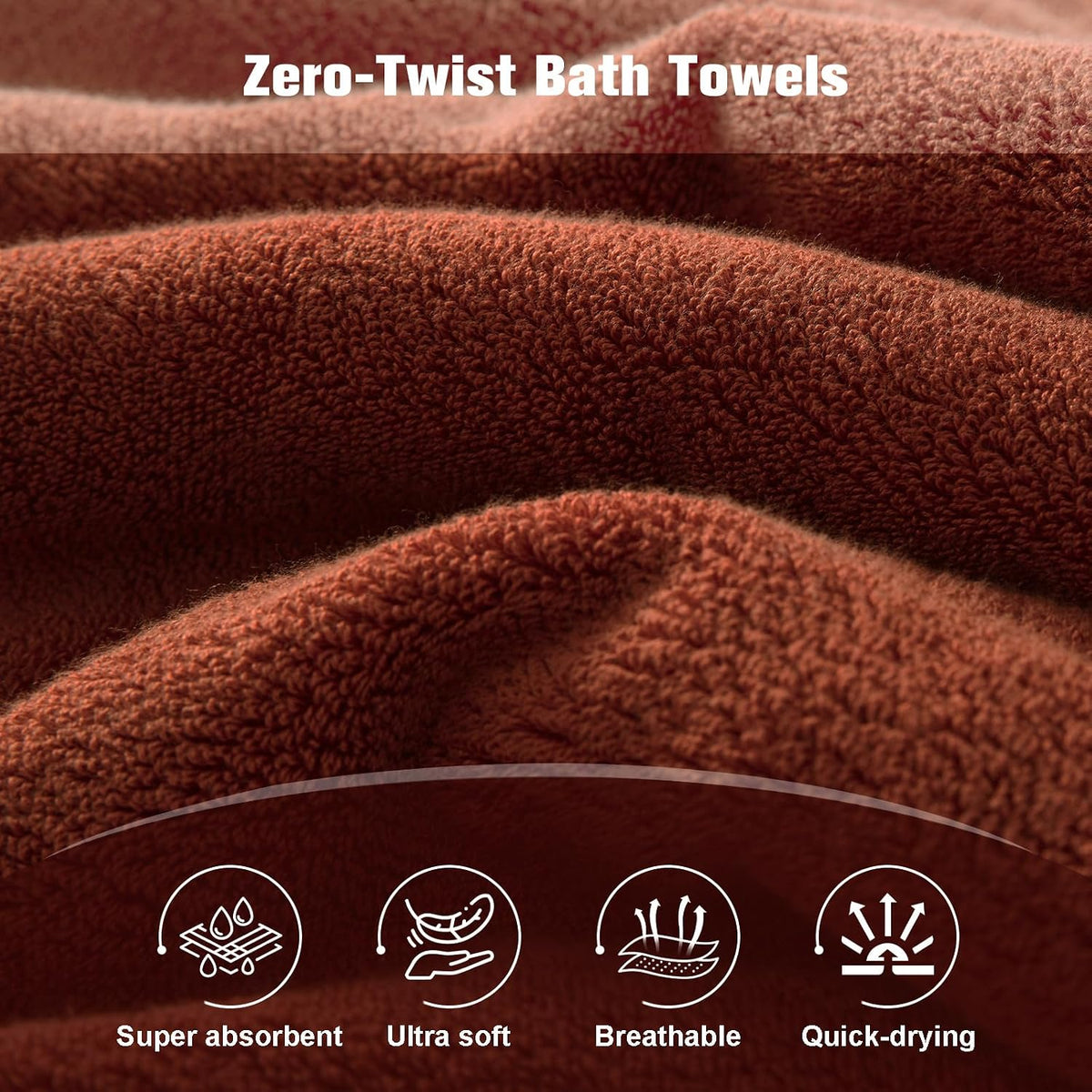 Bath Towel Set 6 PCS, Pink Luxury 100% Turkish Cotton 650GSM
