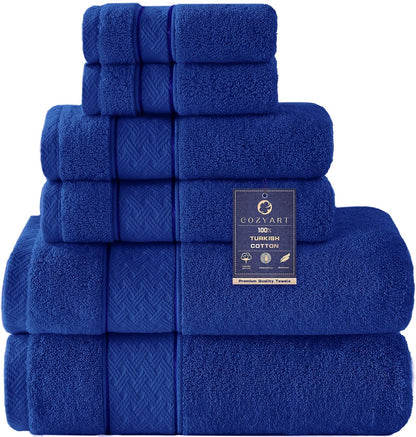 Bath Towel Set 6 PCS, Pink Luxury 100% Turkish Cotton 650GSM