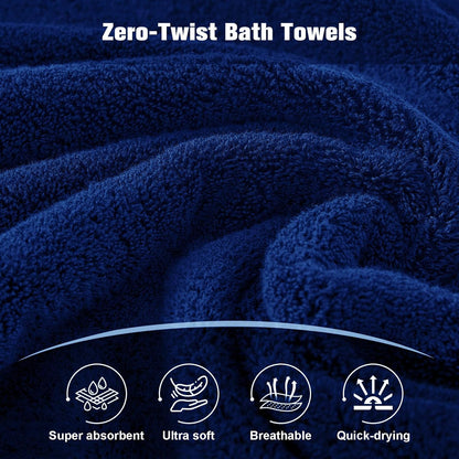 Bath Towel Set 6 PCS, Pink Luxury 100% Turkish Cotton 650GSM