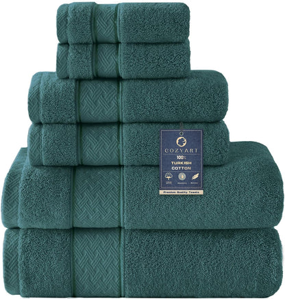 Bath Towel Set 6 PCS, Pink Luxury 100% Turkish Cotton 650GSM