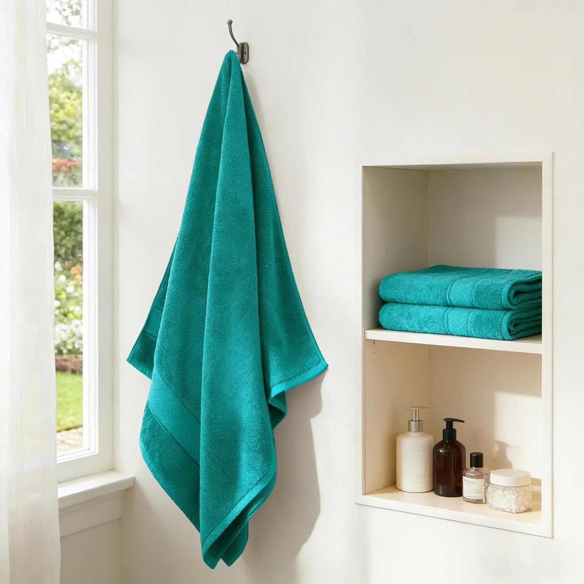 Bath Towel Set 6 PCS, Pink Luxury 100% Turkish Cotton 650GSM