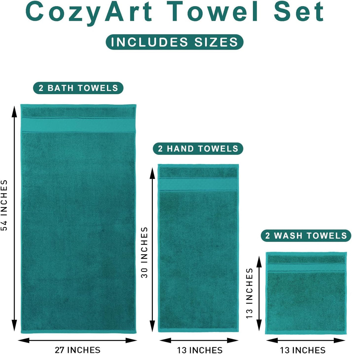Bath Towel Set 6 PCS, Pink Luxury 100% Turkish Cotton 650GSM