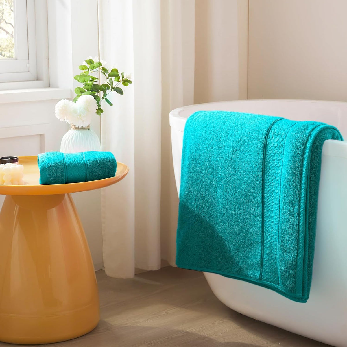 Bath Towel Set 6 PCS, Pink Luxury 100% Turkish Cotton 650GSM