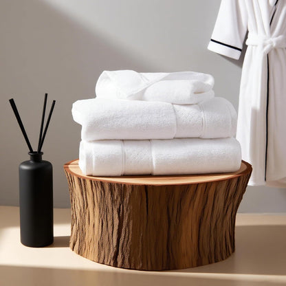 Bath Towel Set 6 PCS, Pink Luxury 100% Turkish Cotton 650GSM