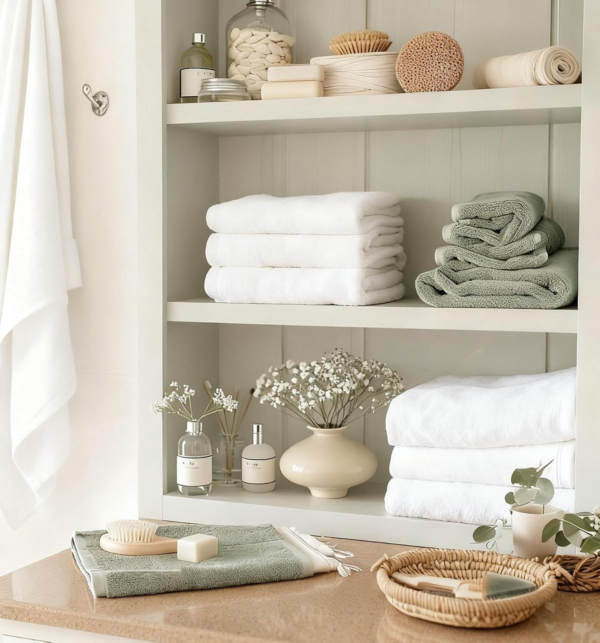 Bath Towel Set 6 PCS, Pink Luxury 100% Turkish Cotton 650GSM
