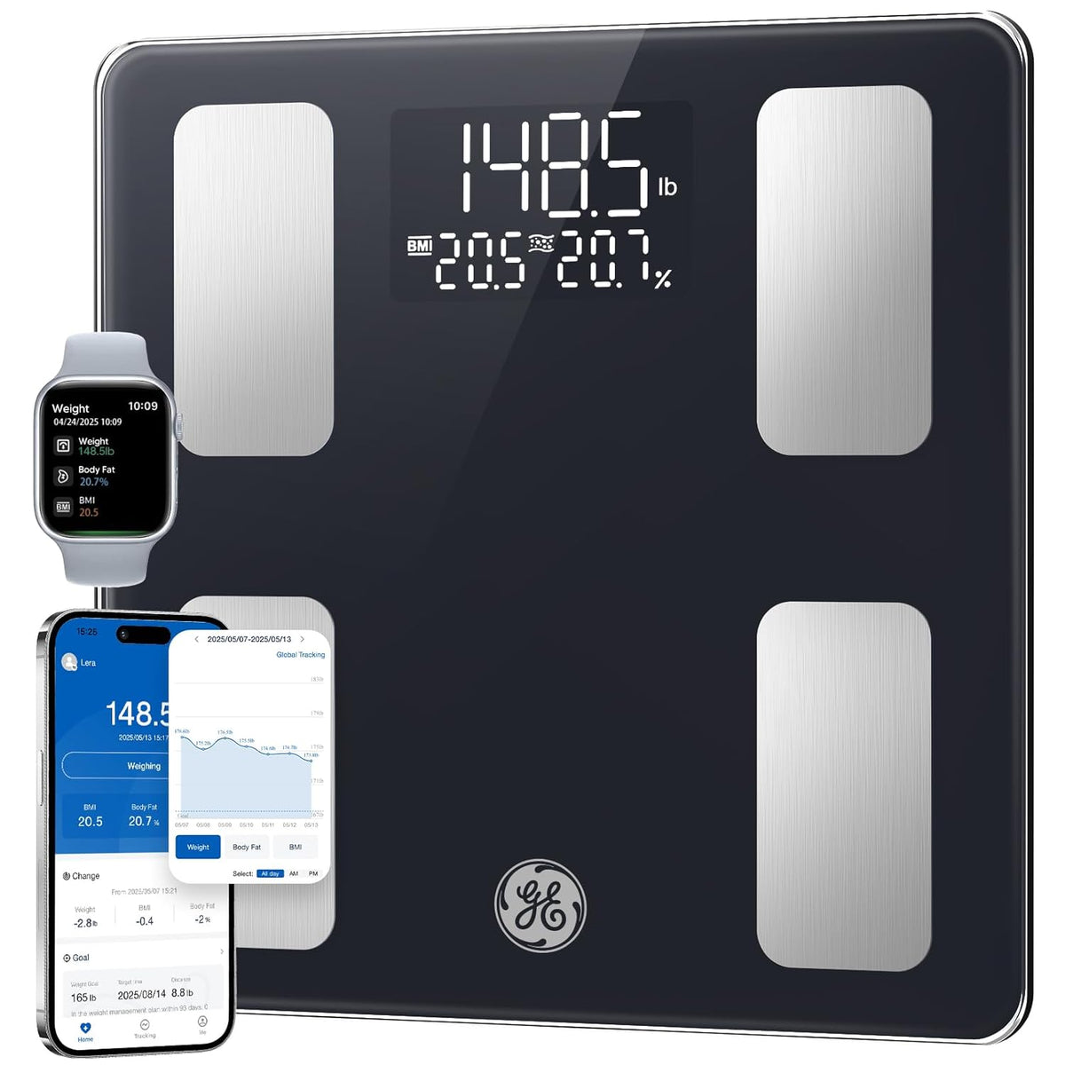 Smart Scale for Body Weight: BMI Body Fat, Digital Bluetooth Scale 400lb