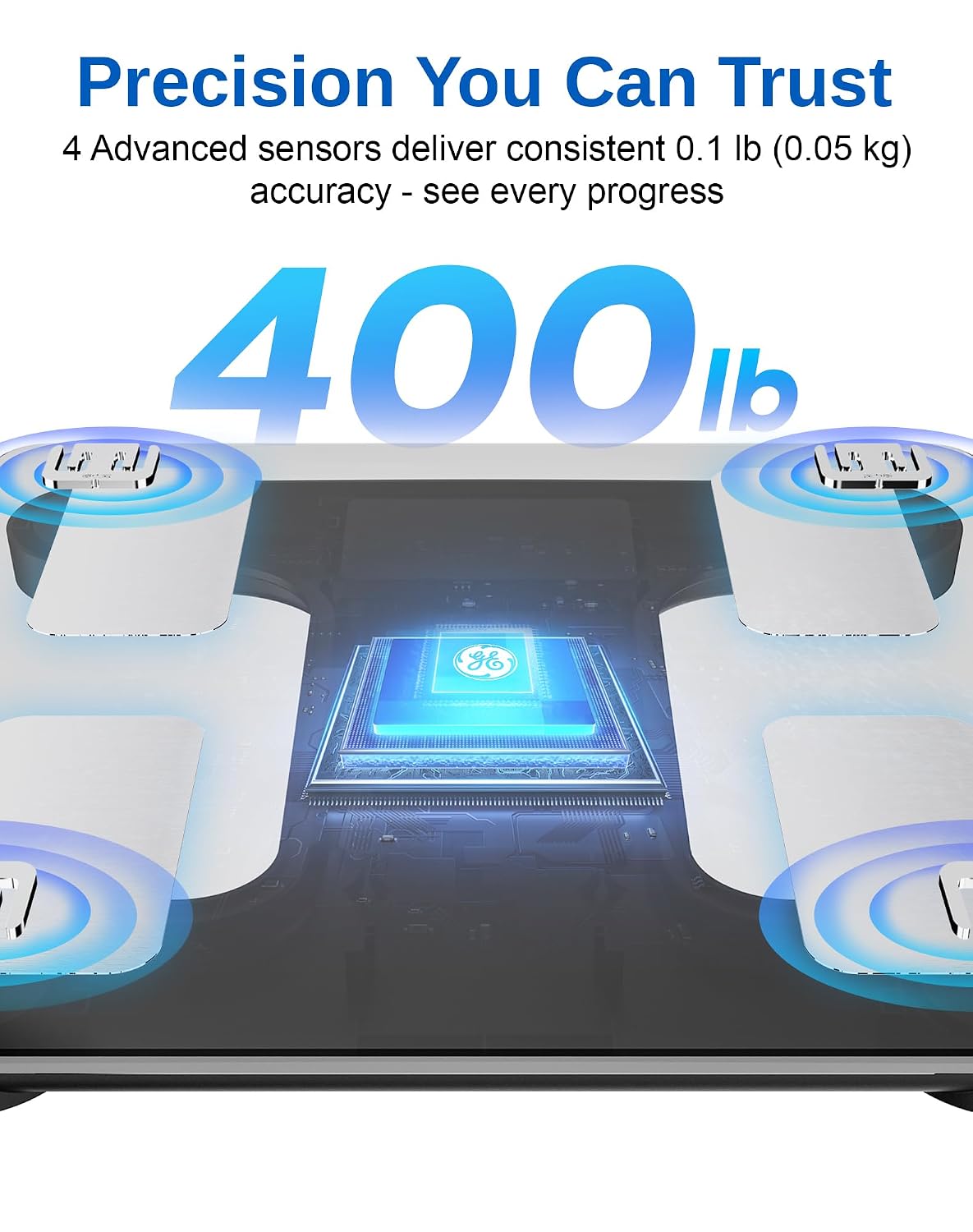 Smart Scale for Body Weight: BMI Body Fat, Digital Bluetooth Scale 400lb
