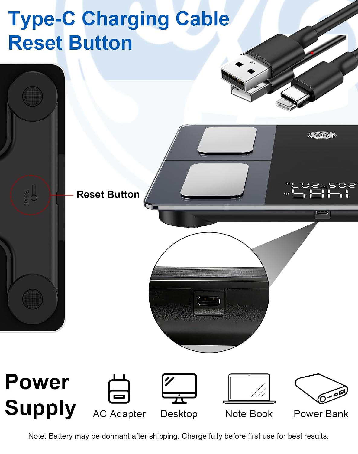 Smart Scale for Body Weight: BMI Body Fat, Digital Bluetooth Scale 400lb