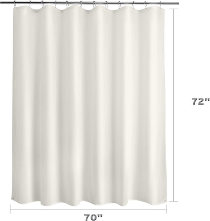 Waterproof Fabric Shower Curtain Liner Washable, Cloth Shower Liner with Magnets, White Shower Liner Soft Fabric, Lightweight Shower Curtain Liner, 70x72 Inches