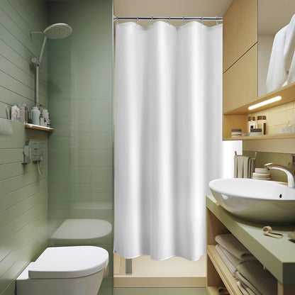Waterproof Fabric Shower Curtain Liner Washable, Cloth Shower Liner with Magnets, White Shower Liner Soft Fabric, Lightweight Shower Curtain Liner, 70x72 Inches
