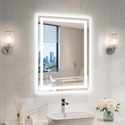 36"x48" LED Bathroom Mirror with Lights, Anti-Fog, Backlit+Frontlit