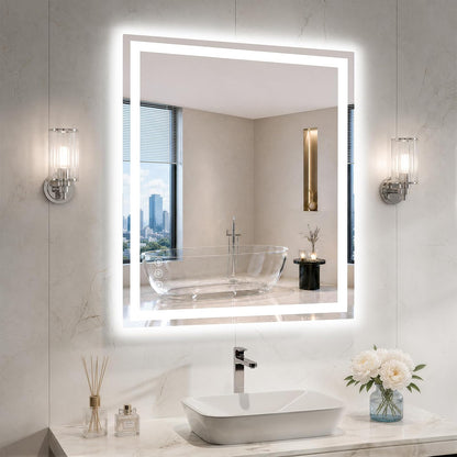 36"x48" LED Bathroom Mirror with Lights, Anti-Fog, Backlit+Frontlit