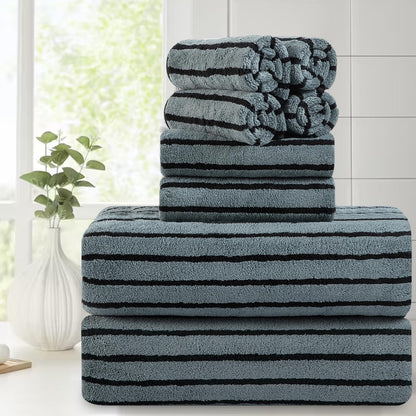 Bath Towels,8 Pack Large Bath Towels Set Super Absorbent Microfiber Bath Sheets-2 Oversized Bath Sheets 2 Hand Towels 4 Washcloths for Family Hotel Spa Gym(Light Green)