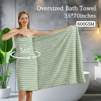 Bath Towels,8 Pack Large Bath Towels Set Super Absorbent Microfiber Bath Sheets-2 Oversized Bath Sheets 2 Hand Towels 4 Washcloths for Family Hotel Spa Gym(Light Green)