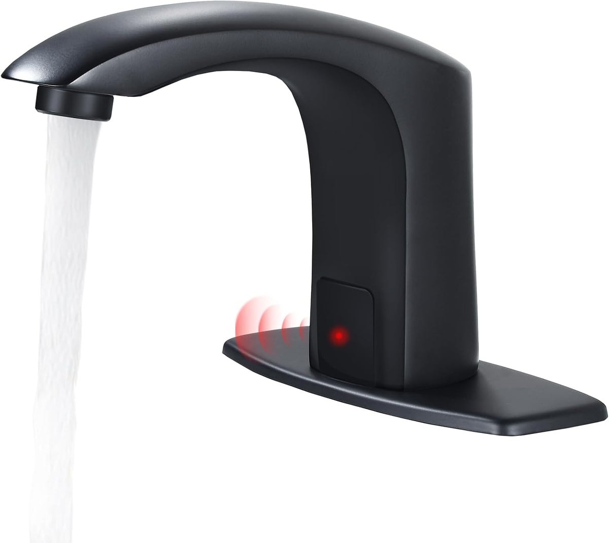 Commercial Touchless Bathroom Sink Faucet Automatic Basin Mixer | Brass Chrome Plated,Cold and Hot Water,Motion Sensor Activated,with Deck Plate and Water Mixing Valve
