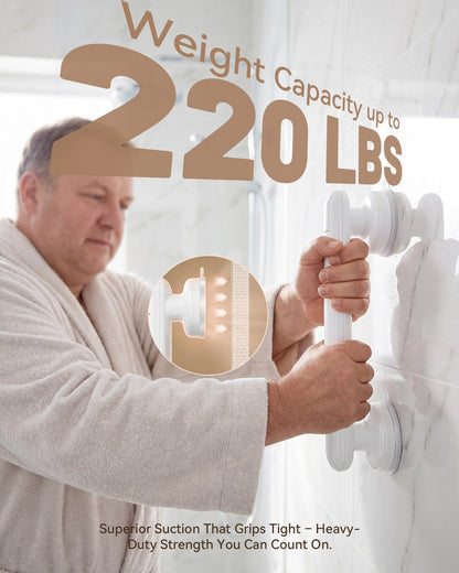JOTPE 2026 Upgraded Suction Grab Bar for Shower,No-Drill,11-inch,White