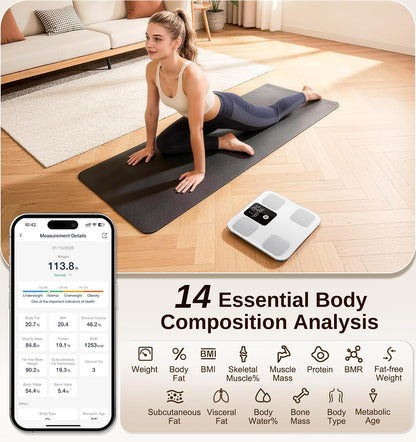 Smart Scale for Body Weight, Body Fat, BMI, 3-in-1 LED Display, 11-inch