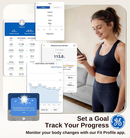 Smart Scale for Body Weight, Body Fat, BMI, 3-in-1 LED Display, 11-inch