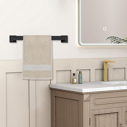 Bathroom Towel Holder - 15.7 Inch Towel Bar - Matte Black