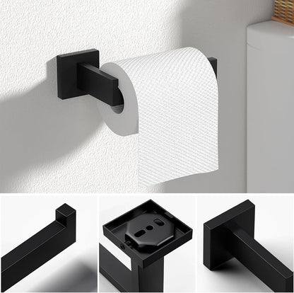 Bathroom Towel Holder - 15.7 Inch Towel Bar - Matte Black