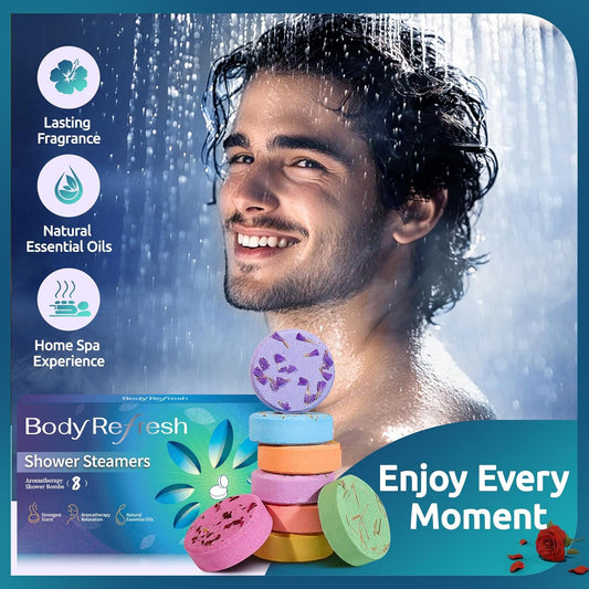 Shower Steamers Aromatherapy - 8 Pack Shower Bombs with Essential Oils, Gifts for Mom Wife, Birthday Gifts for Women Self Care Relaxation Home SPA Teacher Appreciation Gift