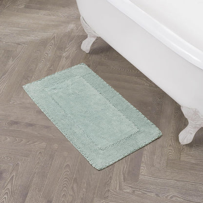Ruffle Border 100% Cotton Bath Rug, Sage Green, 17"x 24"