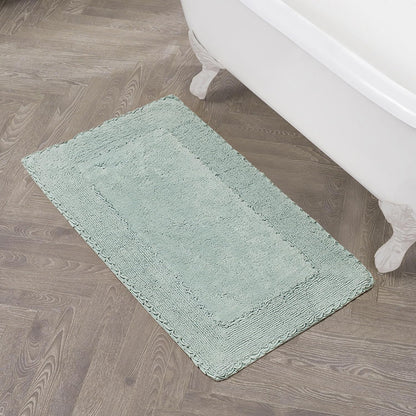 Ruffle Border 100% Cotton Bath Rug, Sage Green, 17"x 24"