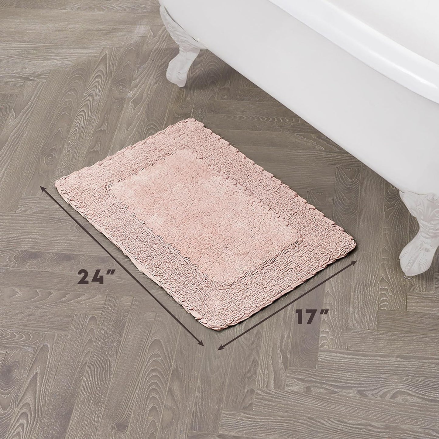 Ruffle Border 100% Cotton Bath Rug, Sage Green, 17"x 24"