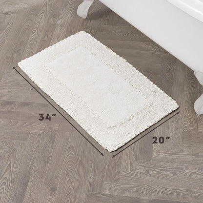 Ruffle Border 100% Cotton Bath Rug, Sage Green, 17"x 24"