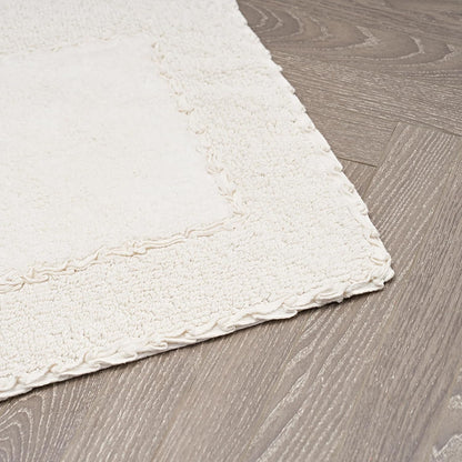 Ruffle Border 100% Cotton Bath Rug, Sage Green, 17"x 24"