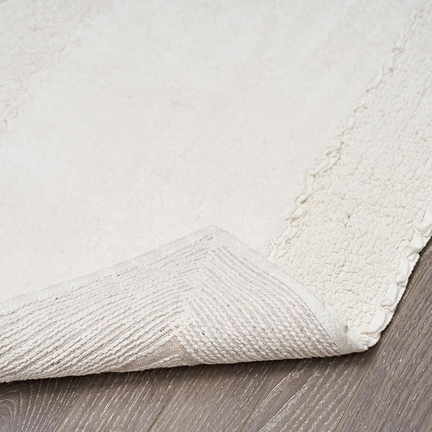 Ruffle Border 100% Cotton Bath Rug, Sage Green, 17"x 24"