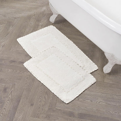 Ruffle Border 100% Cotton Bath Rug, Sage Green, 17"x 24"