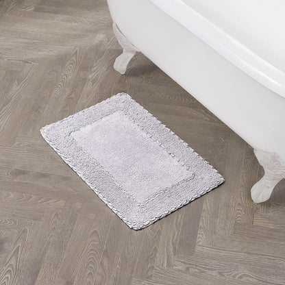 Ruffle Border 100% Cotton Bath Rug, Sage Green, 17"x 24"