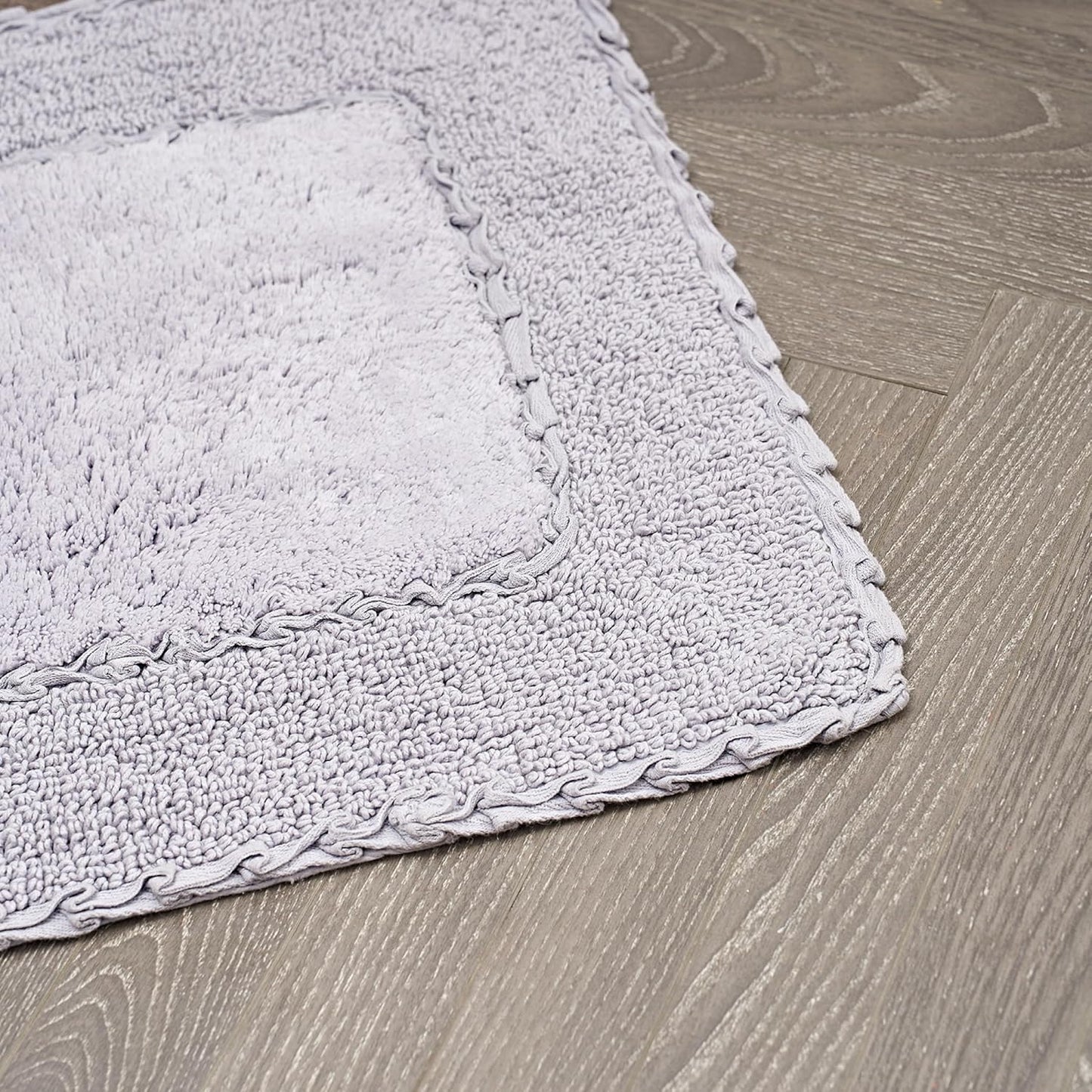 Ruffle Border 100% Cotton Bath Rug, Sage Green, 17"x 24"