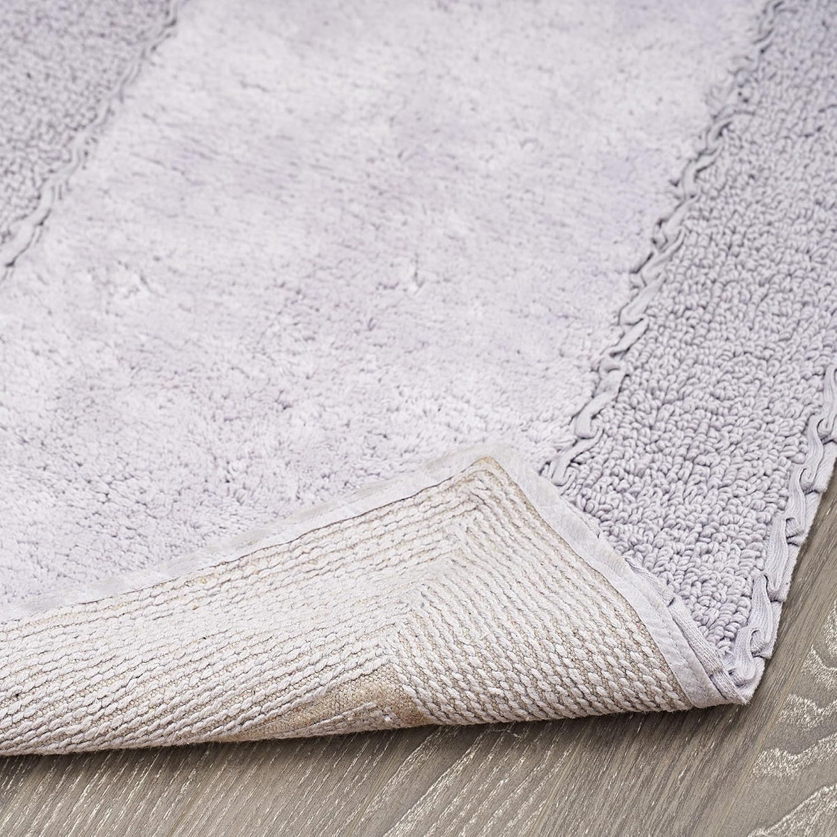 Ruffle Border 100% Cotton Bath Rug, Sage Green, 17"x 24"