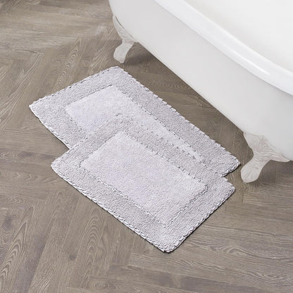 Ruffle Border 100% Cotton Bath Rug, Sage Green, 17"x 24"