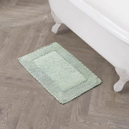 Ruffle Border 100% Cotton Bath Rug, Sage Green, 17"x 24"