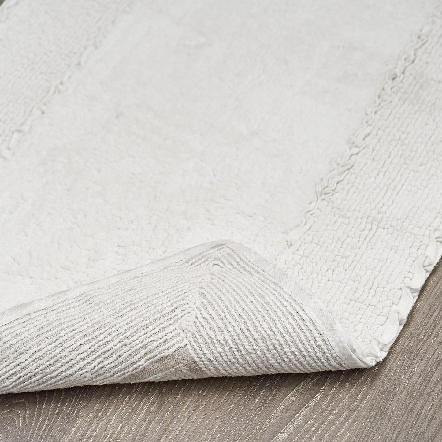 Ruffle Border 100% Cotton Bath Rug, Sage Green, 17"x 24"