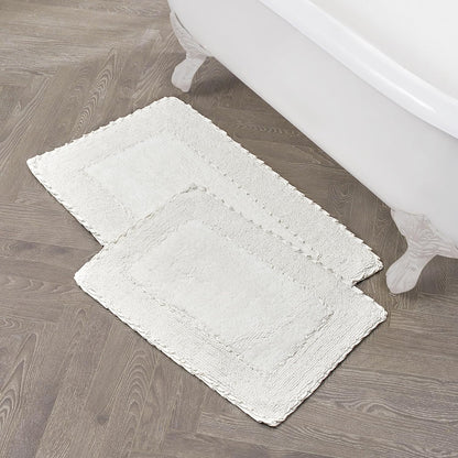 Ruffle Border 100% Cotton Bath Rug, Sage Green, 17"x 24"