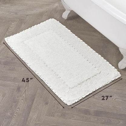 Ruffle Border 100% Cotton Bath Rug, Sage Green, 17"x 24"