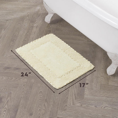 Ruffle Border 100% Cotton Bath Rug, Sage Green, 17"x 24"