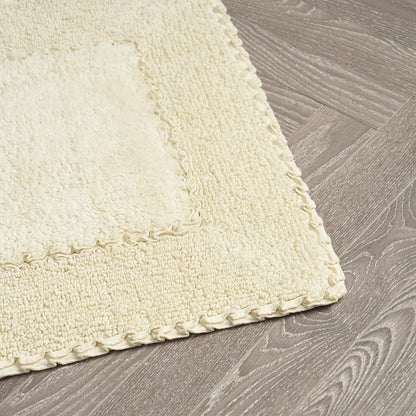 Ruffle Border 100% Cotton Bath Rug, Sage Green, 17"x 24"