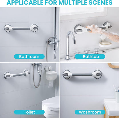 Grab Bars for Shower,Suction Shower Handles Rails,2 Pack,16.8",Grey